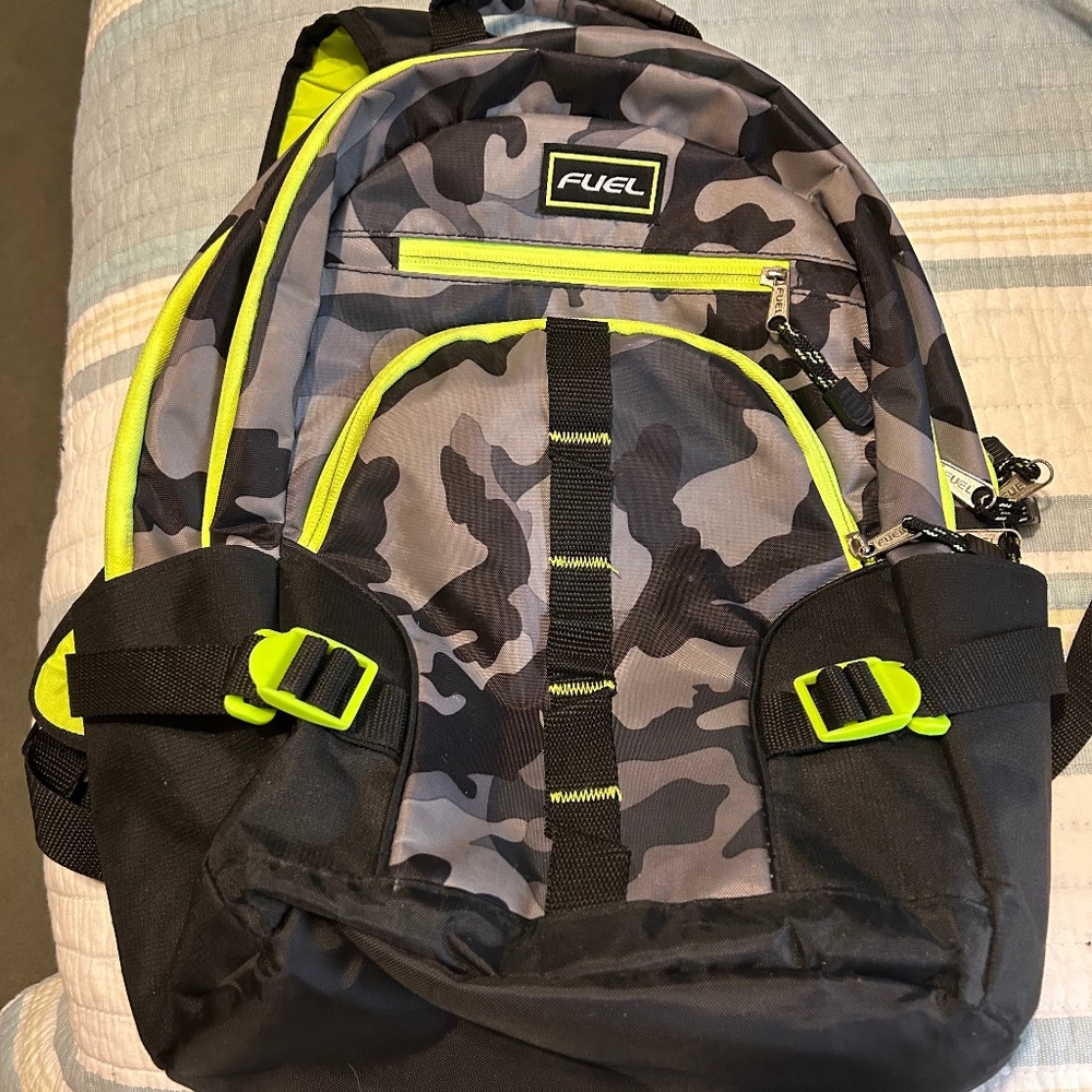 Fuel Gray and black Camo Backpack